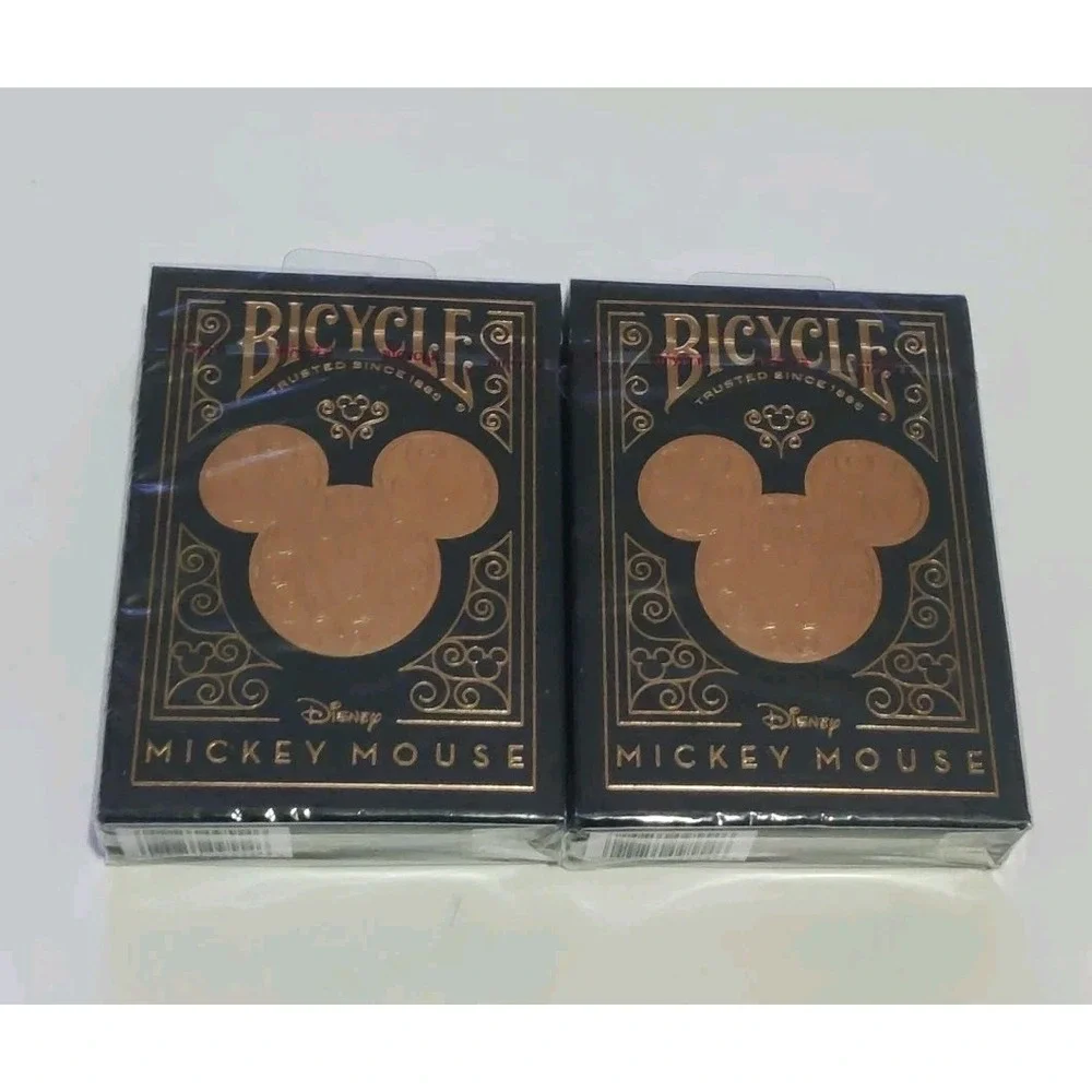 Bicycle Disney Mickey Mouse Inspired Black & Gold Playing Cards (2-pack) Sealed